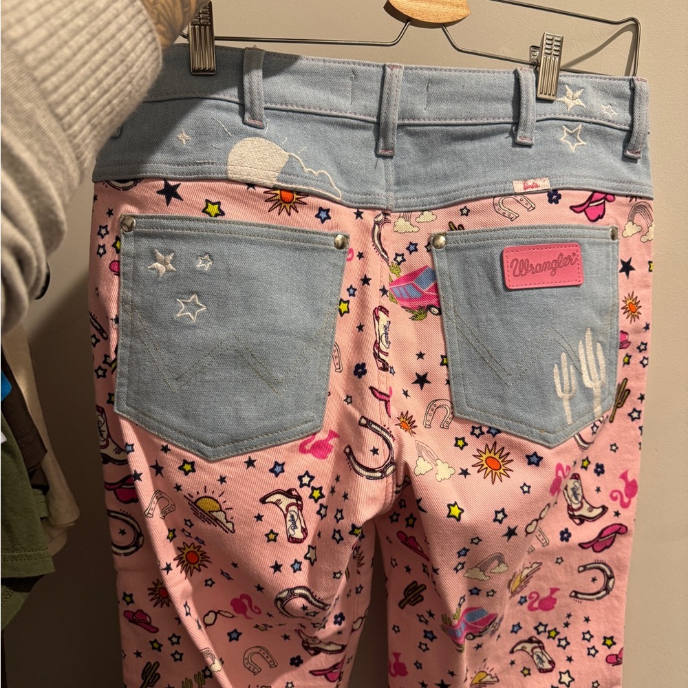 Wrangler Pink and Blue Flare Jeans